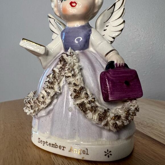 Vintage FINE A QUALITY Japan September Birthday Angel Books Figurine - Picture 4 of 11